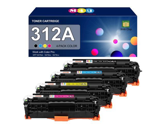 312A Remanufactured Toner Cartridges 4 Pack (with Chip) Replacement for 312A Toner Cartridge Color Laser Pro MFP M476 Series M476dn M476dw M476nw...