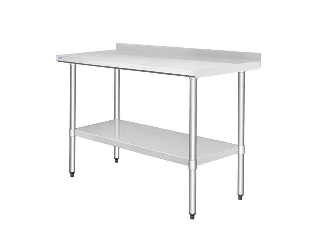 HARDURA Stainless Steel Table with Backsplash Metel Prep Table Commercial Kitchen Workbench 24x60 Inches NSF