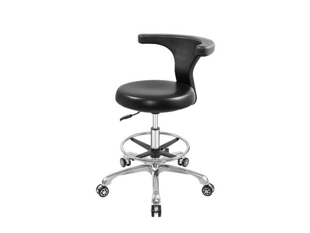 Rolling Stool Task Chair Drafting Adjustable with Wheels and Backrest Heavy Duty for Office Kitchen Medical Dentist Shop Lab and Home(with Footrest)