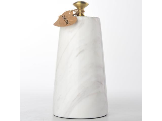 Decorative Door Stoppers, Solid Marble Heavy Duty Door Stops Indoor or Outdoor, Natural Stone Modern Door Stop with Brass Handle, Decor Doorstop...