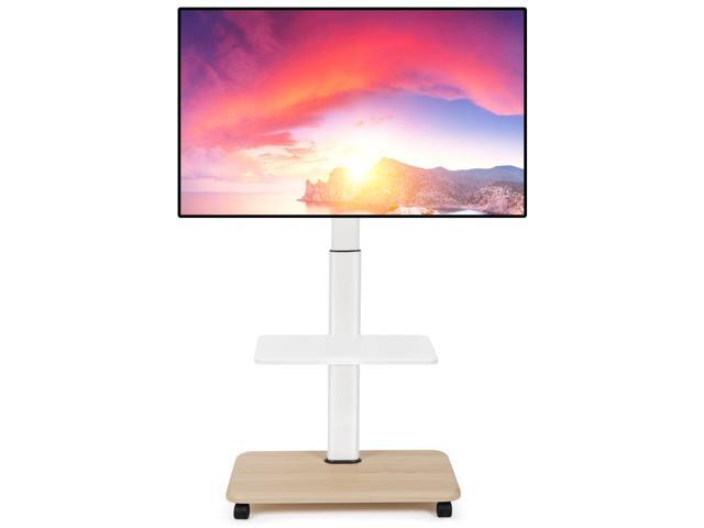 Rolling TV Stand Mobile TV Cart for 32-70 Inch Flat/Curved LED/LCD/OLED Height Adjustable Portable TV Stand on Wheels up to 100lbs Floor TV Mount...