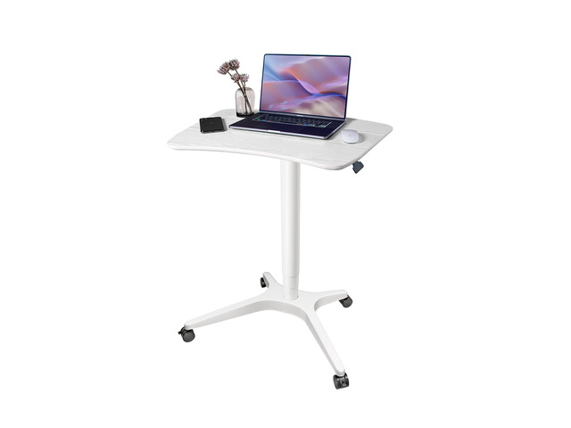 47' Mobile Standing Desk(26' W*19.3' D), Adjustable Height Laptop Desk, Pneumatic Desk with Gas Spring Riser, Podium for Home,...