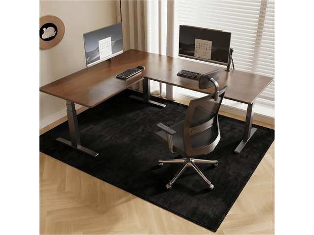 Office Chair Mat for Hardwood Floor, 59'x71' Flannel Fabric Large Chair Mat for Hard Floors, Non-Slip Under Desk Rug for Rolling Chairs, Soft Floor...
