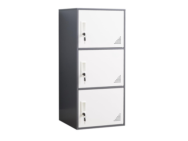 3 Door Metal Locker Steel Storage Cabinet, Office Storage Lockers for Employees, Vertical Metal Cabinets for Home,Office,School,Room Storage Organizer