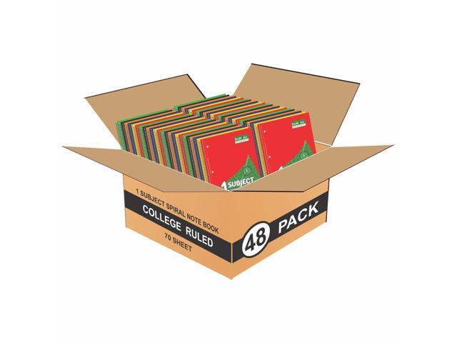 Subject Book Spiral Notebook Pack of 48 College Ruled 140 Pages (70 Sheets) 8' × 10.5' Perforated Carbon Neutral 3-Hole Back to School 2026 Punched...