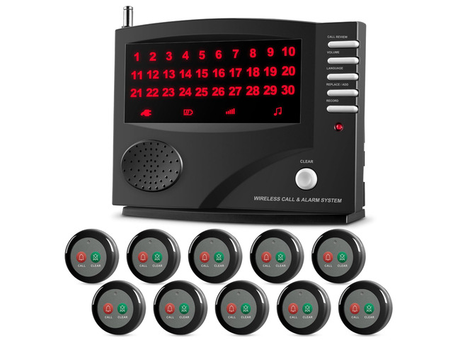 Wireless Nurse Call System with 10 Call Buttons Cancel active calls at the same call point without returning to the monitoring unit