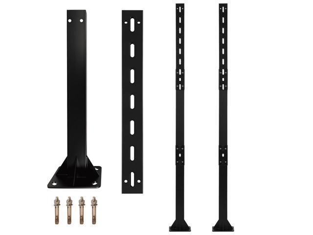 2 Pcs 4.3' Heavy-Duty Bolt Down Sign Post with Base 51'' Plinth-Mounted Metal Holder with Pre-Drilled Holes, Base-Plate Mounted Pole for Parking.