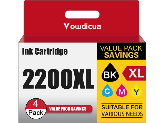 PGI-2200XL Ink Cartridges 4-Pack Compatible 2200 Ink Cartridges Replacement for Maxify 2200XL Ink Maxify MB5320 IB4120 IB4020 MB5020 MB5420 MB5120...
