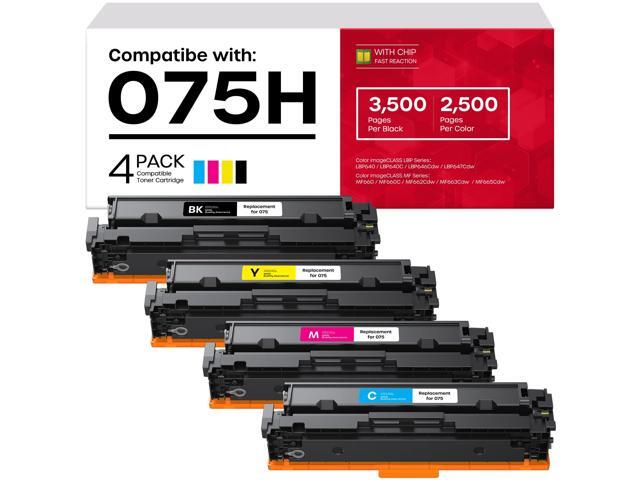 075H Toner Cartridge Compatible with Canon MF662Cdw MF665Cdw LBP646Cdw 3500 Pages Black, 2500 Pages Color, 075H 075 Toner Compatible with Canon.