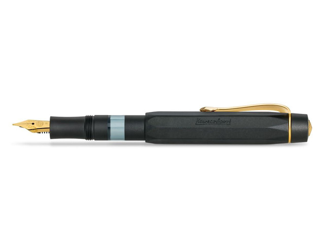PISTON SPORT AL Black/Gold Solo I Classic Aluminium Fountain Pen for Ink Bottles with Transparent Ink Window in Nostalgic Box I Exclusive Piston...
