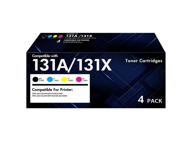 131X Toner Cartridge 4 Pack for HP 131A 131X M251nw pro 200 Color M276nw Compatible for HP Laserjet Pro 200 Color MFP M276nw M251nw M276n M251.