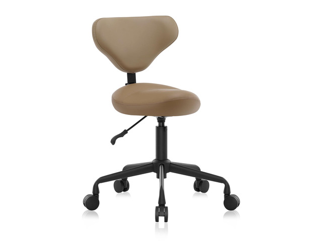 Ergonomic Rolling Stool with Backrest, Adjustable Swivel Chair, Tan Vinyl Upholstery Â· Adjustable Backrest Â· Iron Base Â· 400 lb Capacity Â·...