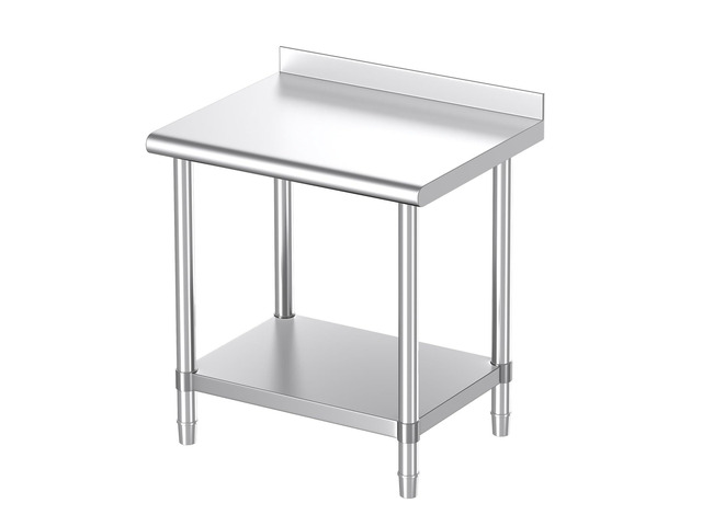 Stainless Steel Table, 30 x 24 Inches Commercial Metal Prep & Work Table with Backsplash and Adjustable Undershelf for Kitchen Restaurant Home...