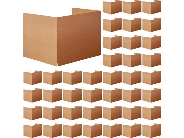 40 Pcs Classroom Desk Dividers for Students Test Privacy Folders for Better Focus Overall Size 13' x 20' x 17' School Testing Study Cardboard (Brown)
