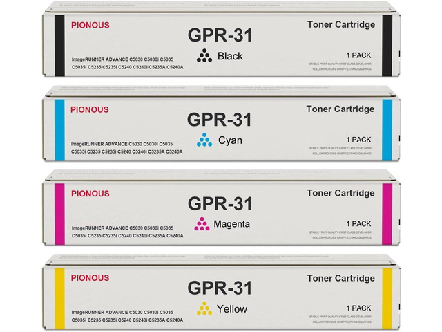 GPR31 GPR-31 Toner Cartridge Set (4-Pack, 1BK+1C+1M+1Y) Compatible GPR 31 Toner Replacement for Canon GPR-31 Toner Cartridge ImageRUNNER Advance...