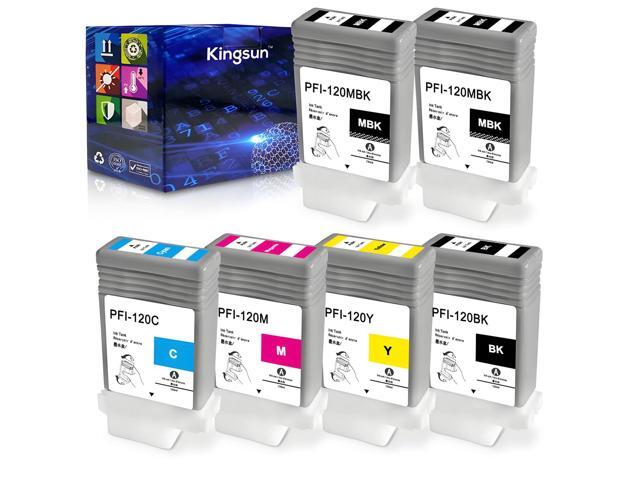 PFI-120 Ink Cartridge PFI-120MBK PFI-120BK PFI-120C PFI-120M PFI-120Y Inks Tank Compatible with Canon imagePROGRAF TM-200 TM-205 TM-300 TM-305...