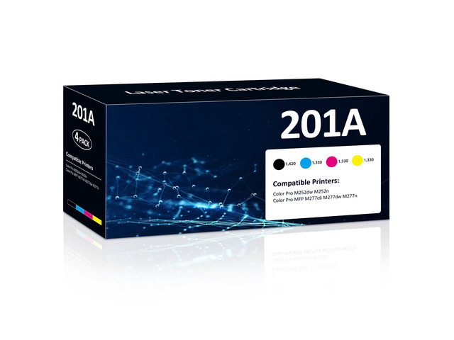 201A Toner Cartridges 4 Pack Compatible for HP Color LaserJet Pro M277dw Reaplacement for HP201A 201X Set High Yield with M252dw MFP M277dw M277n...