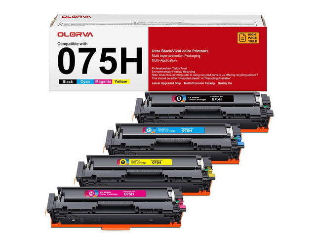 075 075H Compatible for Canon 075 075H Toner cartridges 4 Pack Replacement for Canon 075H Toner Cartridge Set to Work with Color imageCLASS...