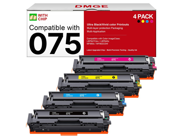 075 Toner Cartridge Set Compaitble with Canon 075 075h ImageCLASS MF663Cdw Compatible Replacement for Canon 075 Toner Cartridge Set to use with...