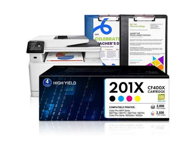 201X Toner Cartridges (4-Pack,Black/Cyan/Yellow/Magenta) Compatible 201X 201A Toner Cartridge Replacement for HP Color Pro M252n M252dw Pro MFP...