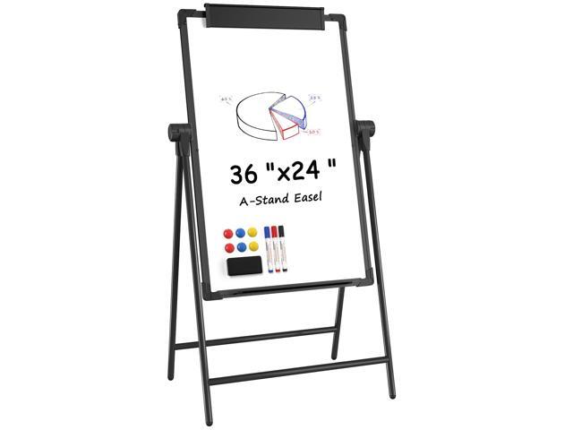 Easel Whiteboard with Stand, Height Adjustable Dry Erase Board Aluminum Alloy Frame A-Stand, Portable Magnetic White Board for Office Classroom.