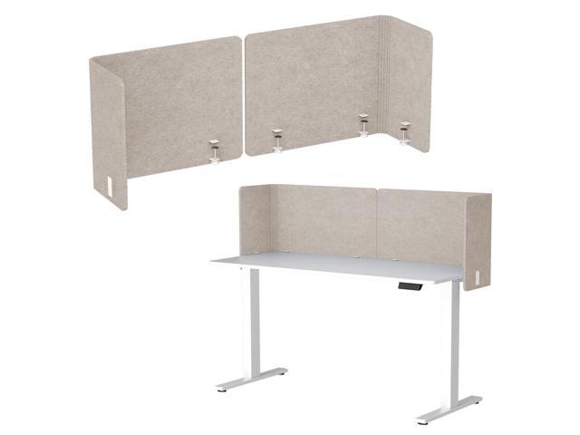 Desk Privacy Panel,2PCS L-Shaped Clamp-On Office Desk Divider,2-in-1 Adjustable Acoustic Desktop Partition Or Under Desk Modesty Panel,for...