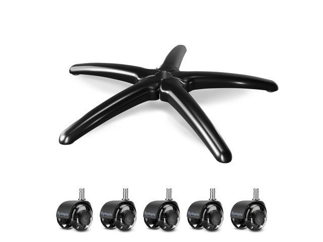 28'' (70 cm) Heavy-Duty Metal Office Chair Base Replacement with 5 Wheels, Reinforced Base for Managerial & Executive Chairs, Compatible with 2'...