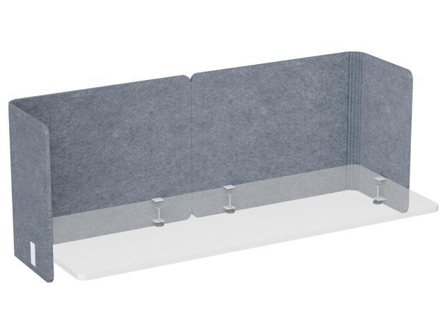 Desk Privacy Panel,2PCS L-Shaped Clamp-On Office Desk Divider,2-in-1 Adjustable Acoustic Desktop Partition Or Under Desk Modesty Panel,for...