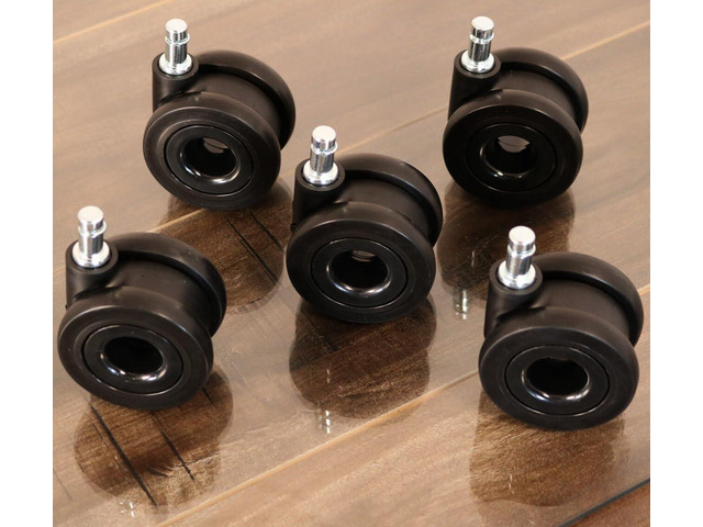 Office Chair Wheels, Replacement Casters for Desk Chairs, Set of 5, Black Set of 5 Black Office Chair Wheels, Heavy-Duty Dual Casters With...