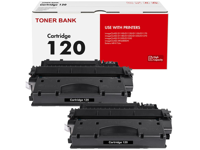 120 Toner Cartridge Black 2-Pack CRG120 CRG-120 D1120 D1550 Compatible for Canon 120 for imageCLASS D1150 D1320 D1350 D1520 D1370 D1180 D1170...