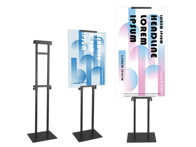 2 Pack Poster Stand for Display, Double Sided Pedestal Sign Holder, Heavy Duty Adjustable Floor Standing Sign Holder Height to 75 inches, Easy to...
