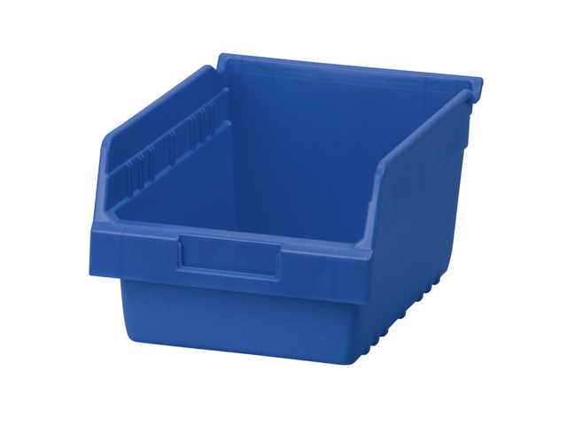 30080 ShelfMax Plastic Nesting Shelf Bin Box, 12-Inch L by 8-Inch W by 6-Inch H, Blue, Case of 8