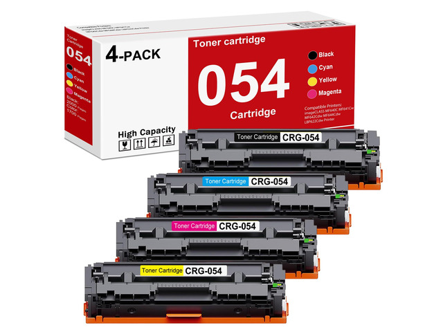 054 Toner Cartridge Set Compatible MF642Cdw Toner Replacement for Canon 054 054 054H Toner Cartridge work with Set imageCLASS MF642Cdw MF640C...