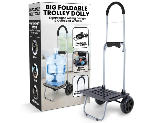Bigger Trolley Dolly MM, Black Handtruck Hardware Garden Utility Cart