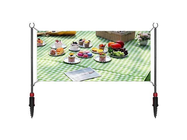 Adjustable Banner Pole with Stake, Outdoor Banner Stand, Portable Display Poles for Trade Shows, Events, and Outdoor Advertising