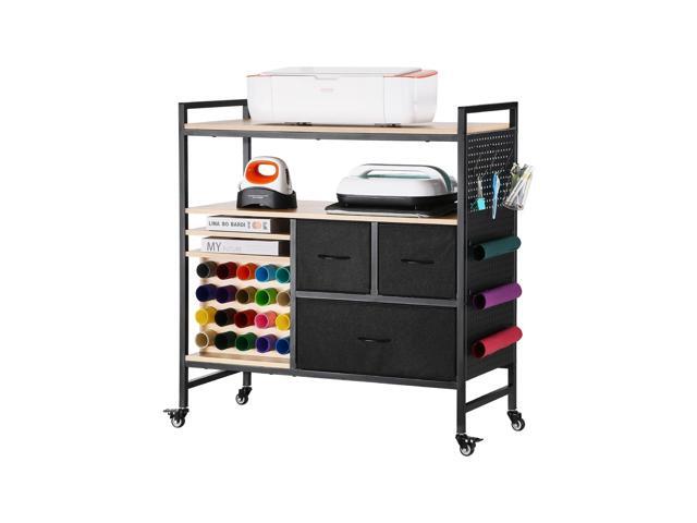 Rolling Craft Cart and Storage Table, Compatible with Cricut Machines, Crafting Table Organization Workstation, Craft Rolling Storage Organizer.