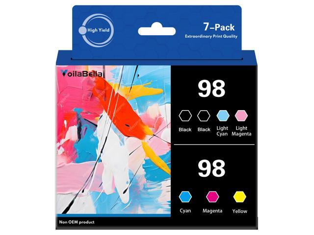 98 High Yield Ink Cartridges Combo Pack Compatible Replacement for 98 Ink Cartridge with Artisan 700 710 725 730 800 810 835 837 Printer (7-Pack)