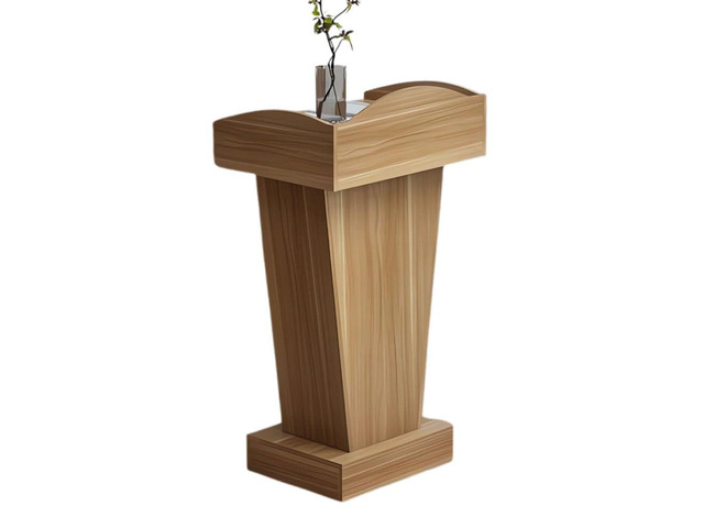 Wooden Podium Stand, Floor Standing Speaking Poidum Lectern Stand, Church Pulpit with Storage, Portable Podium Stand Walnut Color, Wooden Pulpit...