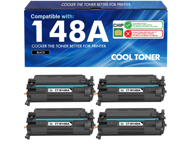 148A W1480A Toner Cartridge Black 4001n MFP 4101fdw 148X W1480X High Yield Compatible for HP 148 148A for HP LaserJet Pro MFP 4101fdw 4101fdn Pro...