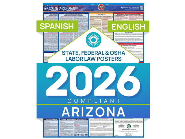 Labor Law Posters Arizona 2026, English, Spanish, State Federal Notices Arizona State Federal Workplace Notices With OSHA, EEOC, FMLA, Minimum...