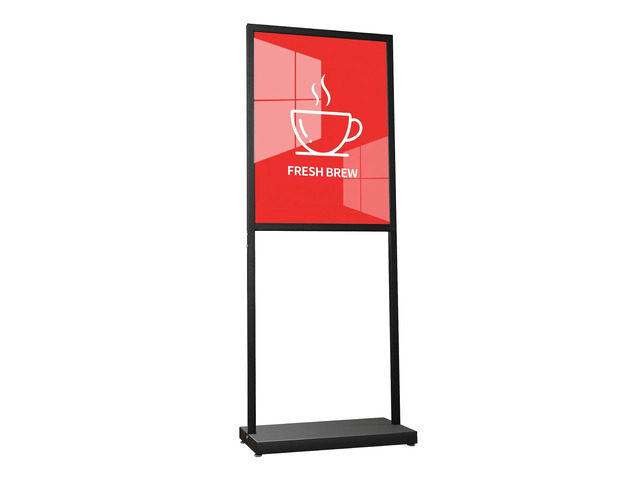 Sign Holder Floor Stand, Heavy Duty Pedestal 22×28 in Slide-In Double Sided Poster Banner Stand for Board Display (Black)