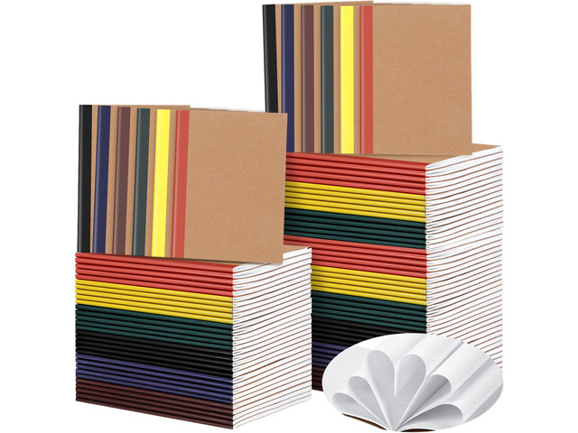 200 Pack Small Notebooks Bulk, A6 Pocket Notebook,Jewel Tone Kraft, Blank Unlined, Mini Journals, Mini Sketchbooks, for Travelers Home Office...