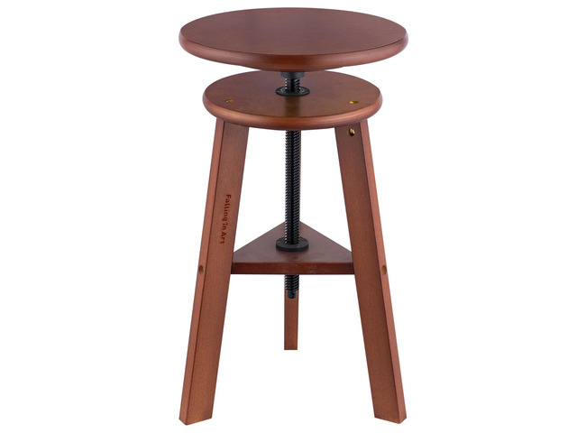 19' to 26' High Beechwood Drafting Stool, Deep Walnut Wooden Artist Stool with Adjustable Height, Wood Stool Chair for Painting, Perfect for...