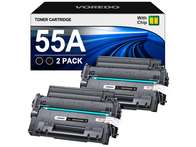 55A Black Toner Cartridge High Yield (6,000 Pages) Replacement for HP 55A CE255A 55X CE255X Toner for LaserJet P3015 P3015dn P3015x Pro 500 MFP...