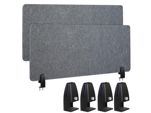 2 Pcs Acoustic Desk Divider Noise Reducing Desk Privacy Panel for Student Table Standing Sound Proof Divider Desktop Claw Office Furniture...
