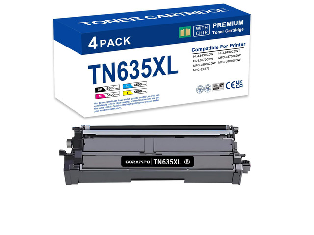 TN635XL TN635 TN-635 High Yield Black Toner Cartridge Compatible Replacement for Brother TN635 TN635XL TN 635XL Toner Cartridges Wrok for...
