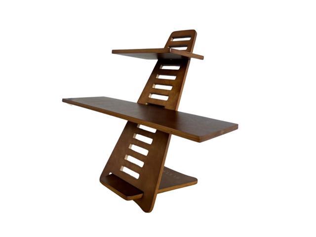 Saint John Standing Desk Converter - Walnut, Includes Tote Bag