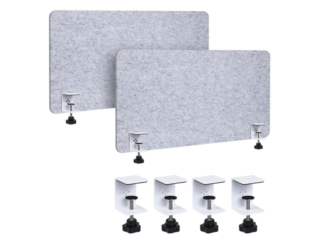 Desk Divider 2 Pcs Desk Privacy Panel 47.2'' x 23.6'',Acoustic Sound Absorbing and Noise Reducing Desk Partition for Office Desk,Clamp-on Desk...