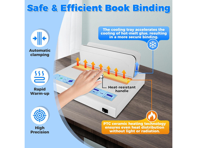 Thermal Binding Machine 500 Sheets Capacity Book Binding Material with 10 Letter Size Envelopes, A3/A4/A5 Document Heat Binder Hot Melt Machine...
