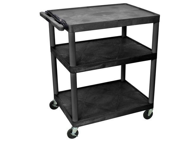 LP40E-B 40'H AV Cart - 3 Large Shelves Electric